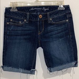 America Eagle stretch denim shorts size 0